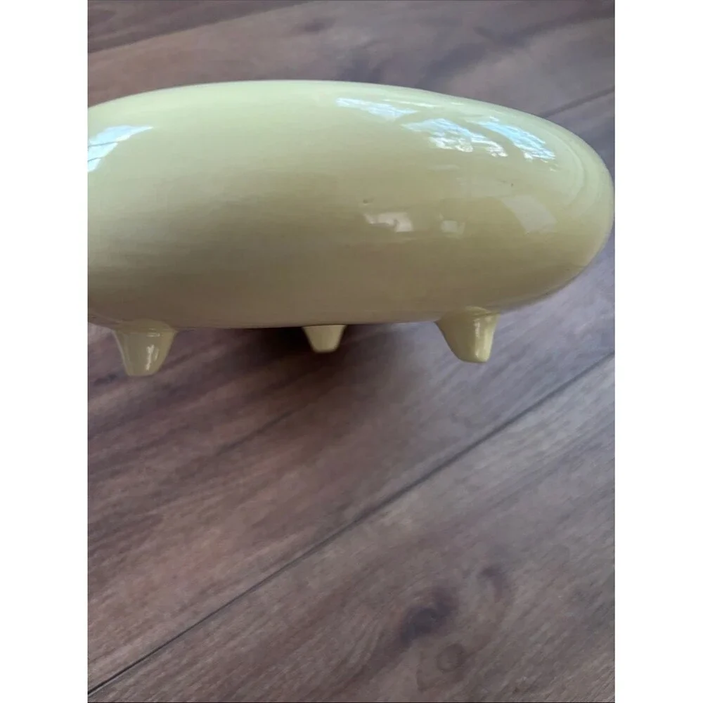 Vintage Coors 1930 Butter Goldenrod Yellow Ceramic Round Footed Bowl MCM Granny